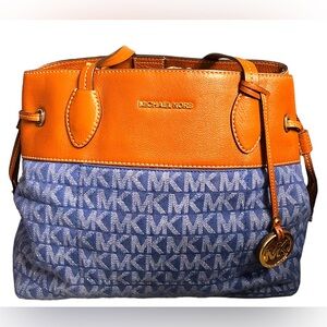 Michael KORS, Leather & Denim Canvas (Large) Satchel
